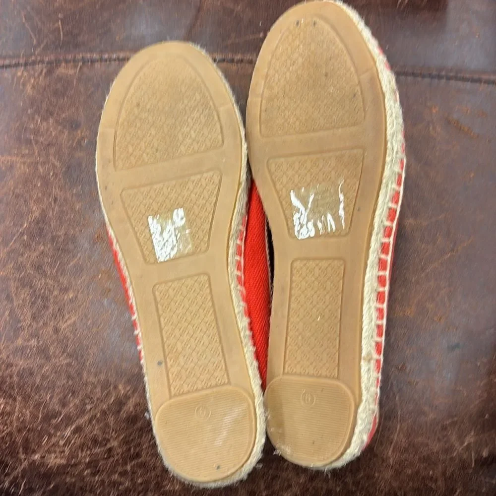 TORY BURCH COCO CALF HAIR APPLIQUÉ ESPADRILLE FLATS Size 6